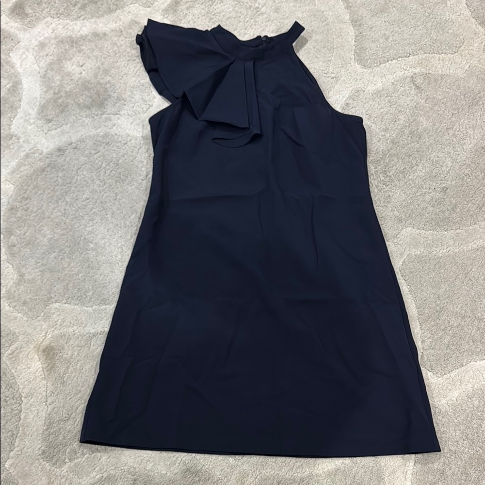 Vince Camuto Blue Asymmetrical One Shoulder Cocktail Dress